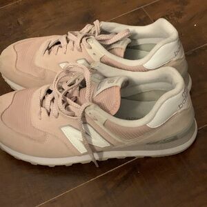 New Balance Women's Blush and White Sneakers